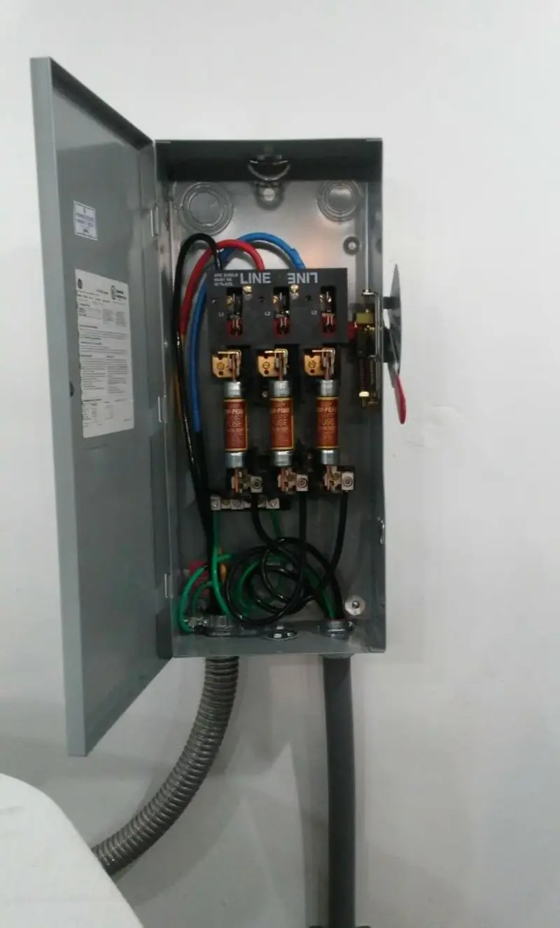 Three-phase disconnect switch installed for Smoke Detector Installation in Fort Myers Beach